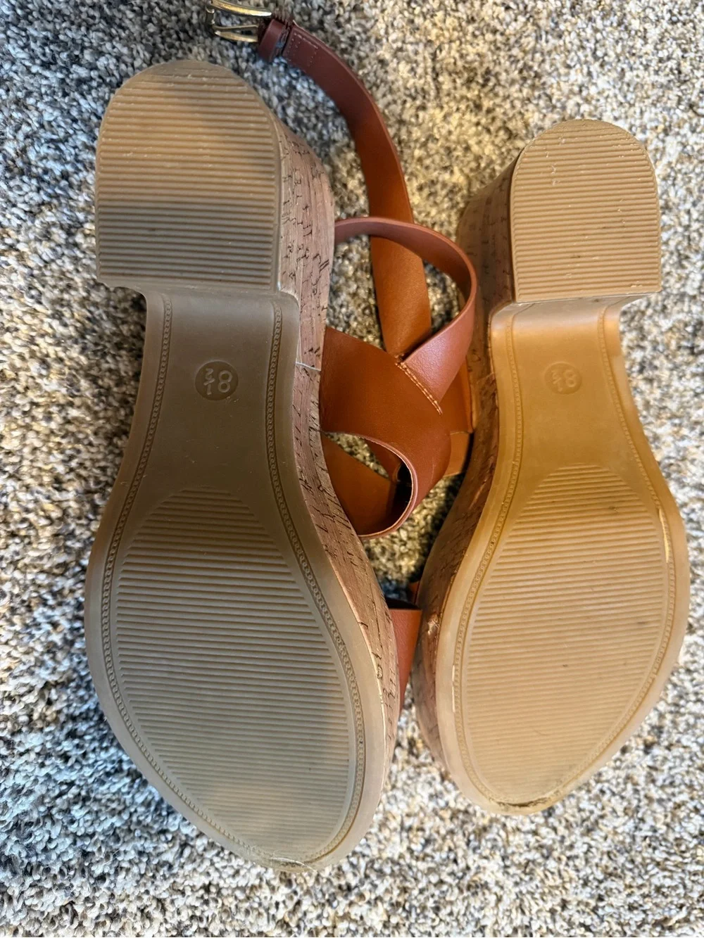 a new day Tan Brown Double-Strap Platform Sandals